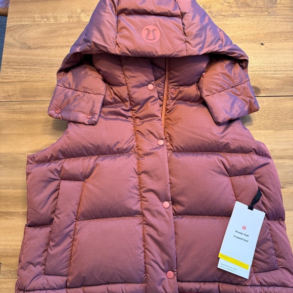 Japan Exclusive Lululemon Wunder Puff Cropped Vest Sz 6 Heathered Roasted Brown - Picture 3 of 12